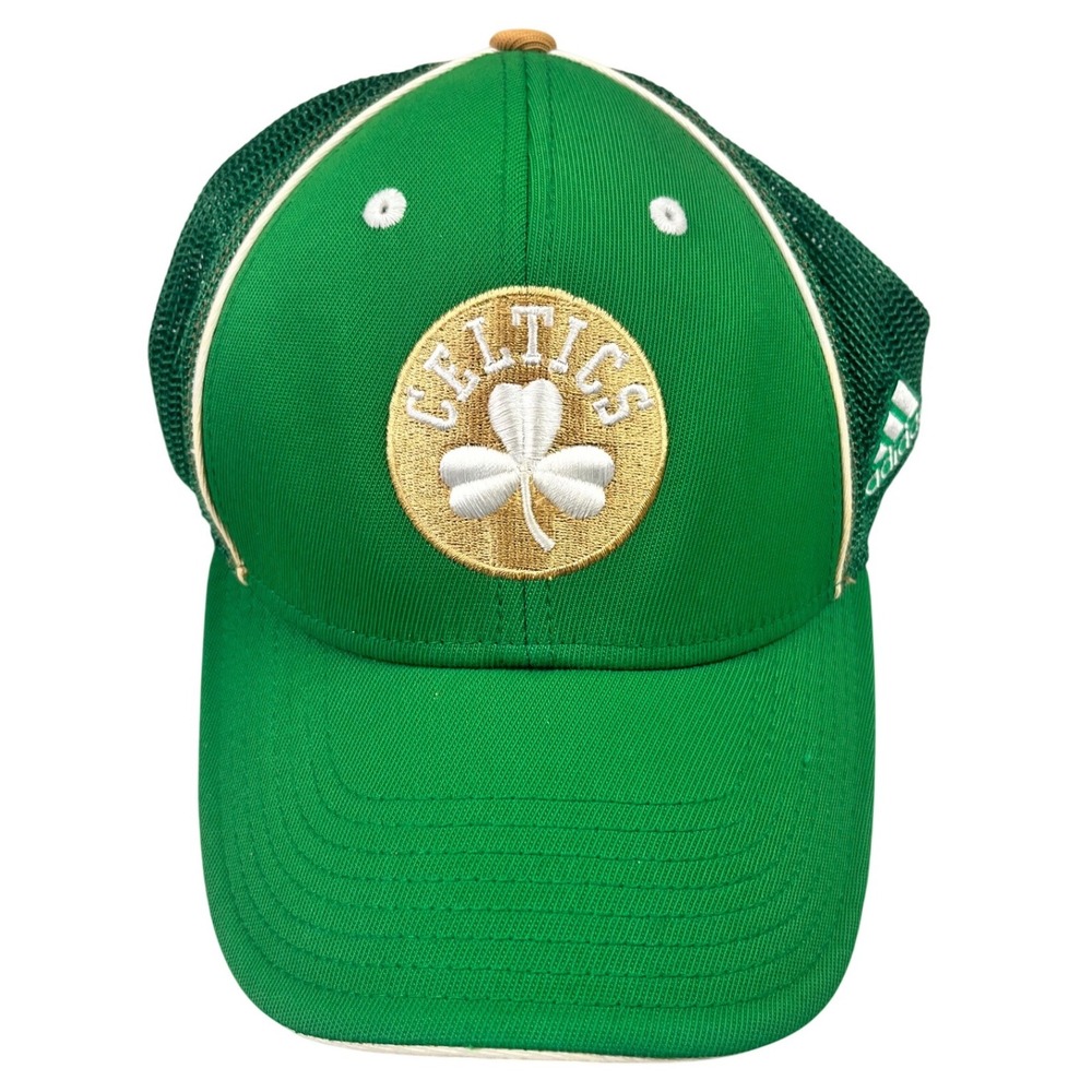 Adidas Boston Celtics NBA Trucker Hat Green Mesh Cap One Size Fits All